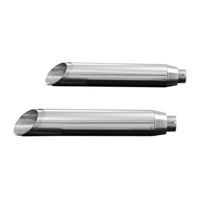 Výfukové koncovky / tlumiče Highway Hawk SLASHCUT, E-mark pro motocykly HARLEY-DAVIDSON FXDF Fat Bob, FXDWG Wide Glide, chrom